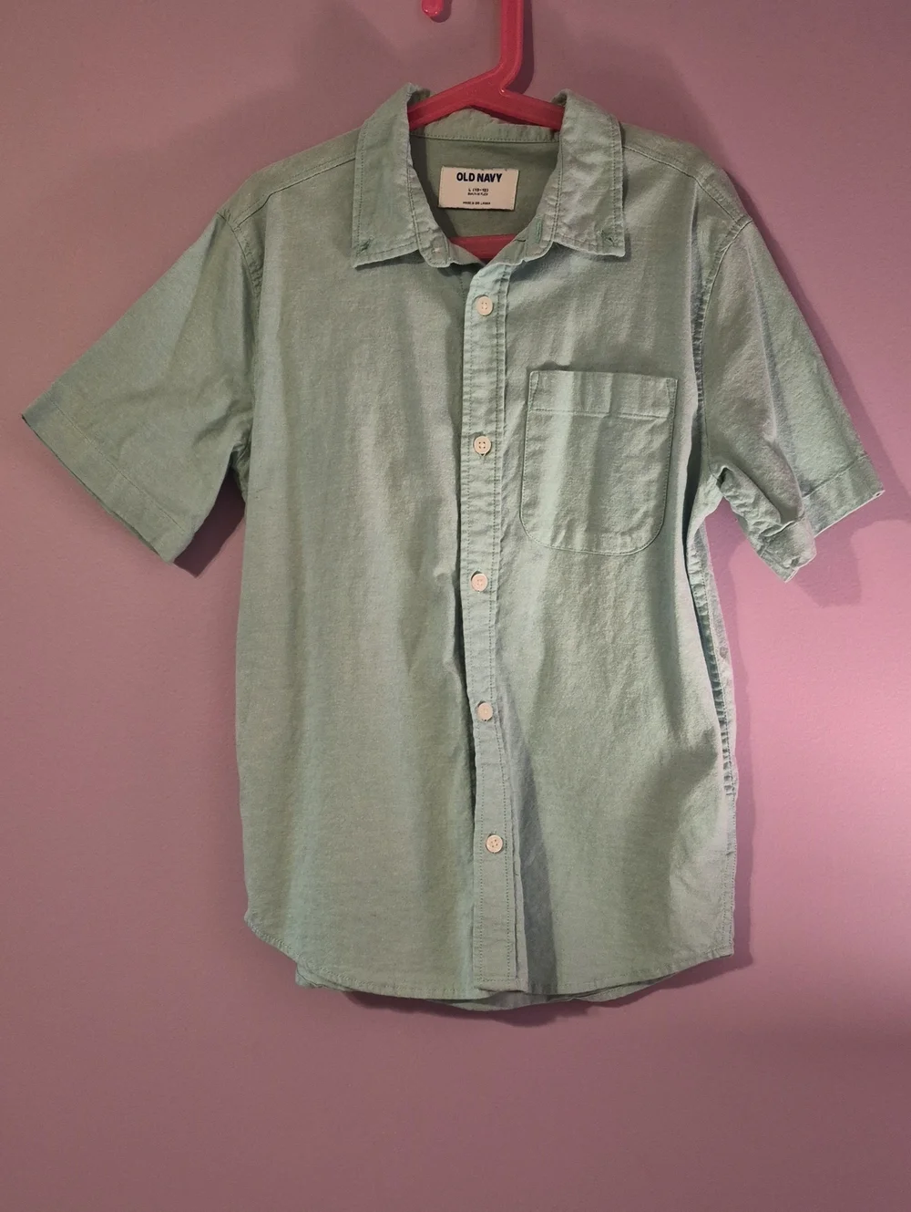 Old Navy Boys  Short-Sleeve Button-Down Shirt in Mint Green
